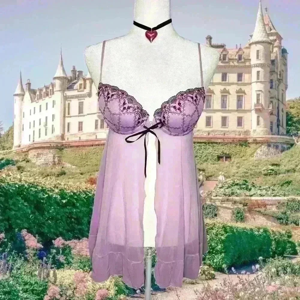 Y2k 90s Lavender Bustier Top By Inner Secrets Size M